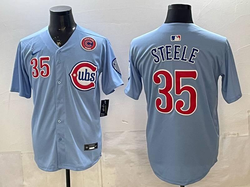 Men 2026 Chicago Cubs #35 Steele blue Game Nike MLB Jersey2026002->chicago cubs->MLB Jersey
